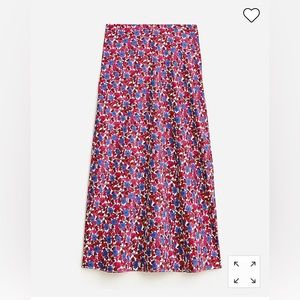J.Crew Gwyneth Slip Skirt in Berry Floral size Small